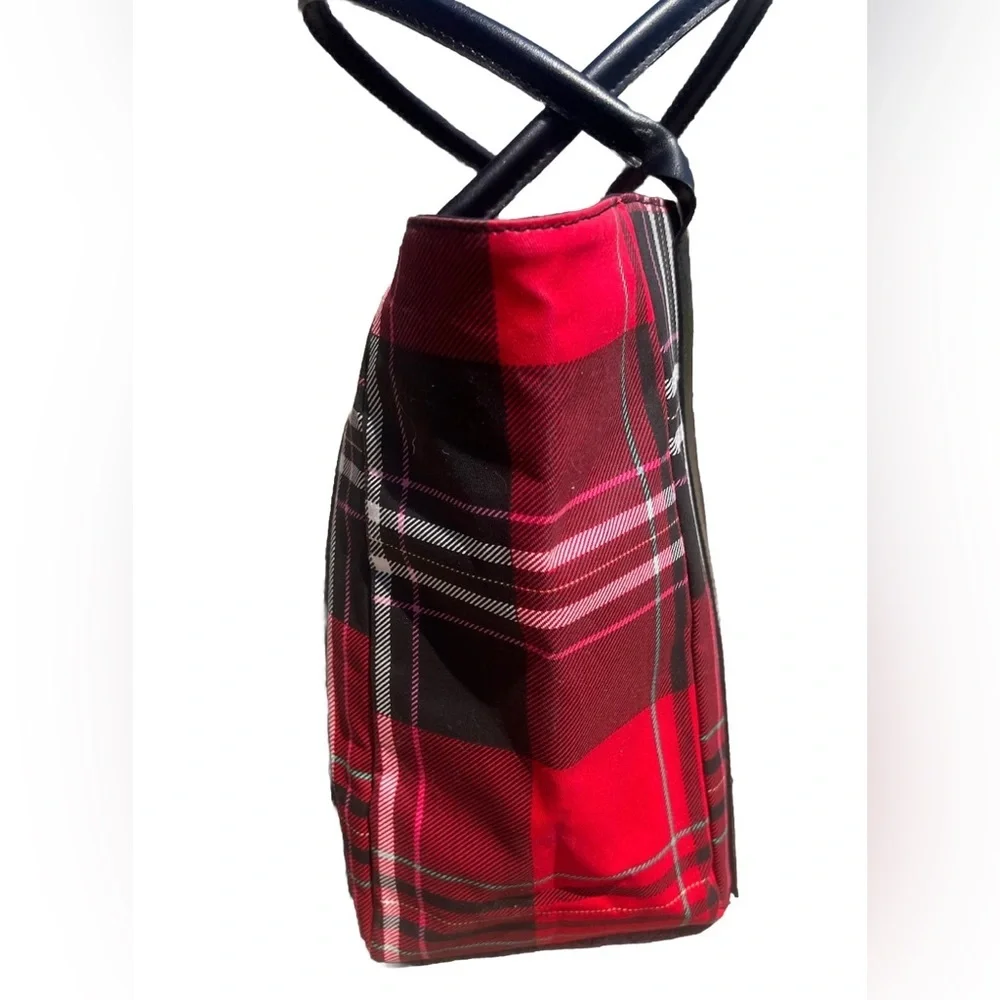 Victoria’s Secret Plaid Tote Bag with Black Handles NWOT